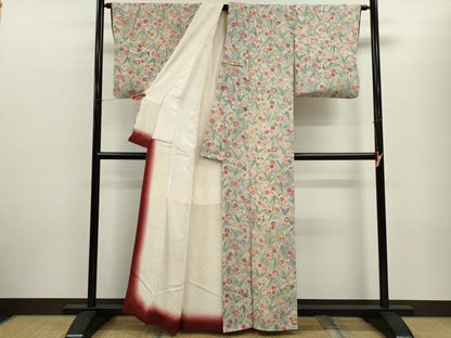 平和屋着物■上質な小紋　草花文　正絹　逸品　CABF2946ze
