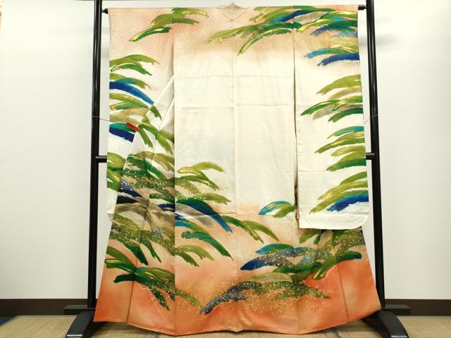 平和屋着物■豪華振袖　芝草　箔散らし　暈し染め　金彩　正絹　逸品　CABF2951ze