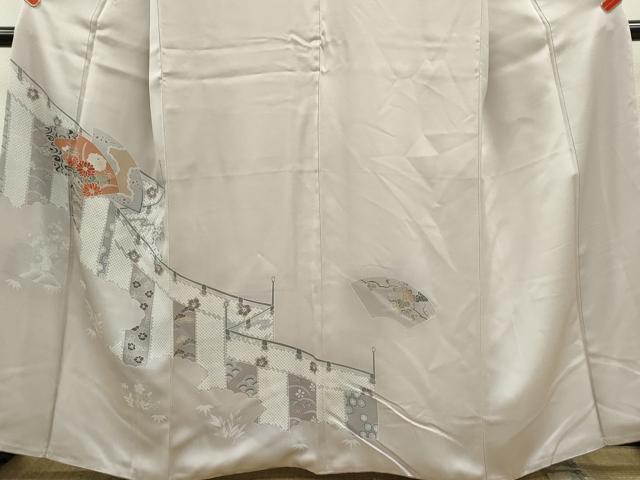 平和屋着物■訪問着　地紙重ね籬草花文　暈し染め　金彩　正絹　逸品　CABF2954ze