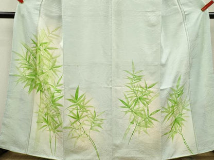 平和屋着物■訪問着 手描き 笹竹文 暈し染め 正絹 逸品 CABF2955ze