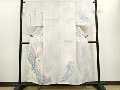 平和屋着物■訪問着　手描き　枝花文　暈し染め　正絹　逸品　CABF2957ze