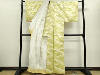 平和屋着物■小紋　雲取り文　暈し染め　洗える着物　CABF2966ze
