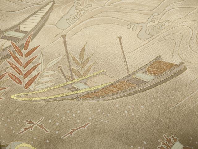 平和屋着物■訪問着 刺繍 水辺風景文 暈し染め 金彩 松坂屋扱い 正絹 逸品 CABF2968ze