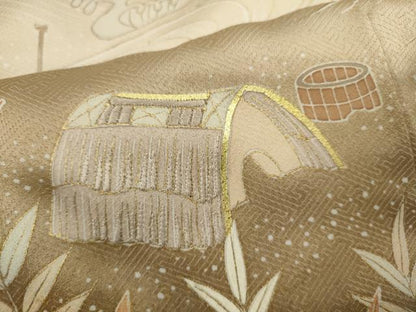 平和屋着物■訪問着 刺繍 水辺風景文 暈し染め 金彩 松坂屋扱い 正絹 逸品 CABF2968ze