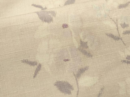 平和屋着物▽上質な紬　単衣　霞枝花文　正絹　逸品　CABF2970ze