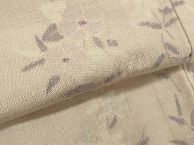 平和屋着物▽上質な紬　単衣　霞枝花文　正絹　逸品　CABF2970ze