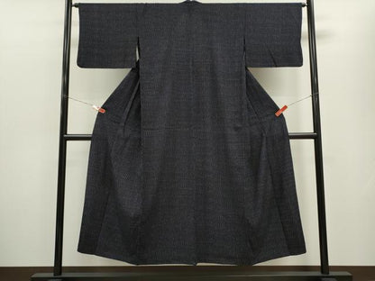 平和屋着物▽上質な紬　単衣　立涌文　正絹　逸品　CABF2982ze