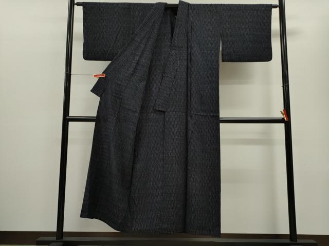 平和屋着物▽上質な紬　単衣　立涌文　正絹　逸品　CABF2982ze