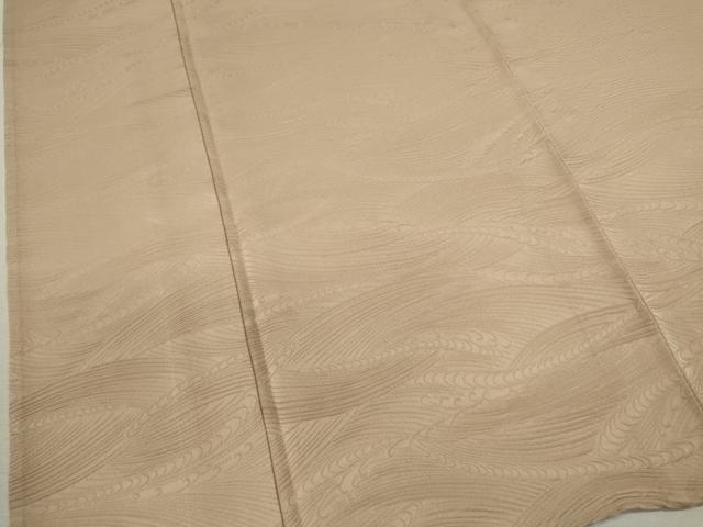 平和屋着物▽上質な色無地 単衣 立波地紋 洗柿色 正絹 逸品