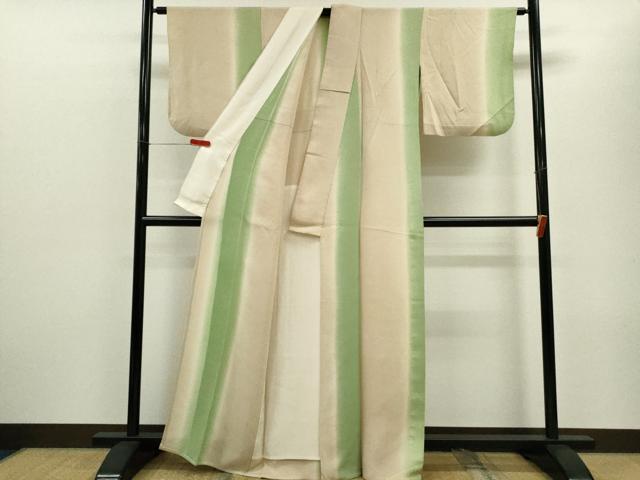 平和屋着物▽上質な小紋　単衣　間道　暈し染め　正絹　逸品　CABF2986ze 平和屋着物▽上質な小紋 単衣 間道 暈し染め 正絹 逸品