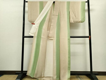平和屋着物▽上質な小紋　単衣　間道　暈し染め　正絹　逸品　CABF2986ze