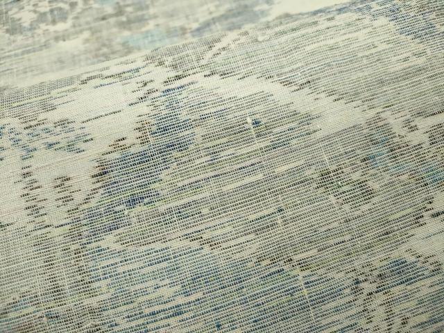 平和屋着物▽上質な紬　単衣　風景文　正絹　逸品　CABF2993ze