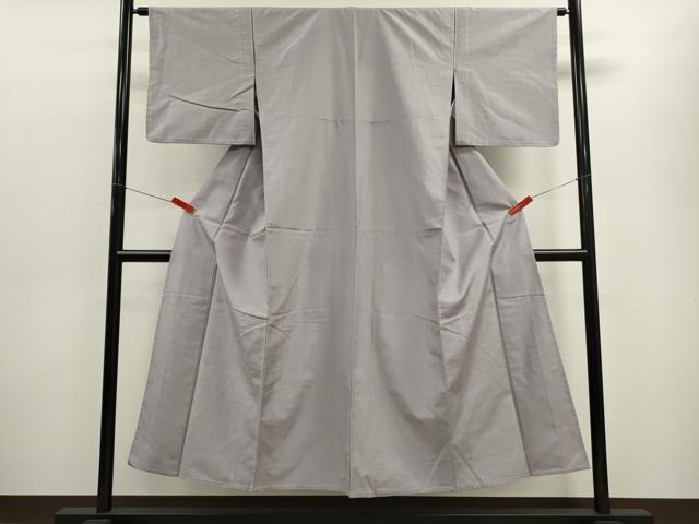 平和屋着物▽上質な紬　単衣　白藤色　正絹　逸品　CABF2997ze