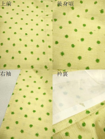 平和屋着物▽上質な紬　単衣　ドット柄　正絹　逸品　CABF2999ze
