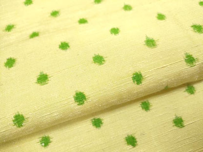 平和屋着物▽上質な紬　単衣　ドット柄　正絹　逸品　CABF2999ze