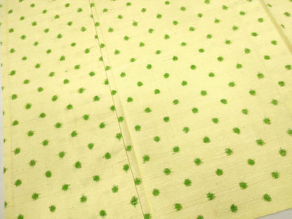 平和屋着物▽上質な紬　単衣　ドット柄　正絹　逸品　CABF2999ze