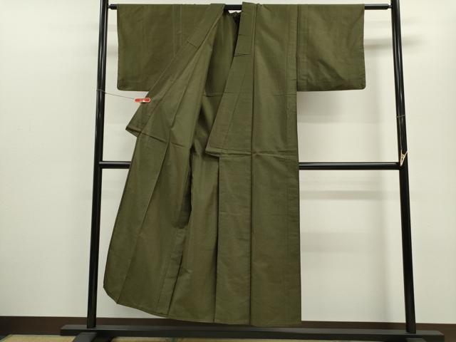 平和屋着物▽上質な紬　単衣　十字絣　正絹　逸品　CABF3003ze