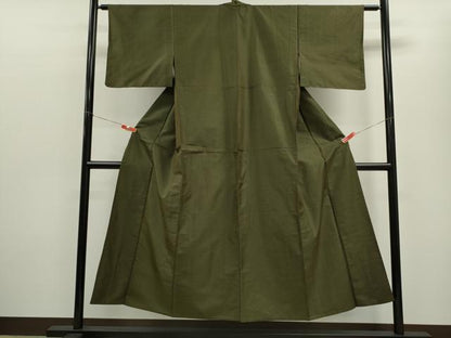 平和屋着物▽上質な紬　単衣　十字絣　正絹　逸品　CABF3003ze