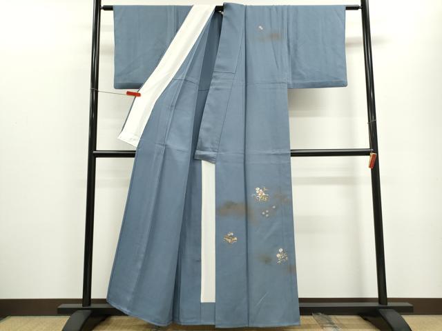平和屋着物▽訪問着　単衣　刺繍　破れ色紙籬草花文　金彩　正絹　逸品　CABF3006ze