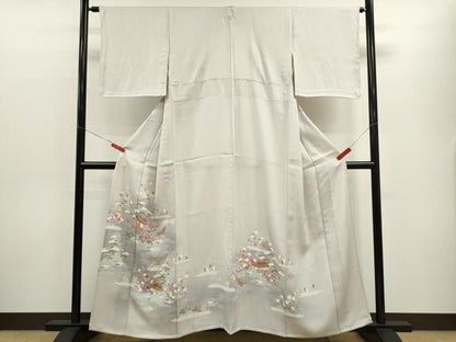平和屋着物▽豪華色留袖　単衣　松竹梅御所車文　正絹　逸品　CABF3009ze