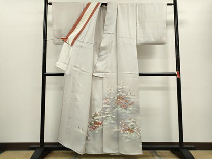 平和屋着物▽豪華色留袖　単衣　松竹梅御所車文　正絹　逸品　CABF3009ze