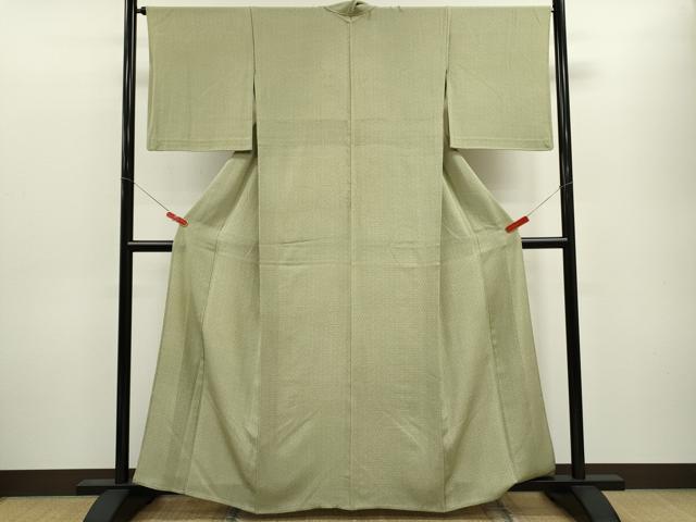 平和屋着物▽伝統工芸士　石塚幸生　江戸小紋　単衣　七宝花文　三越扱い　正絹　逸品　CABF3013ze
