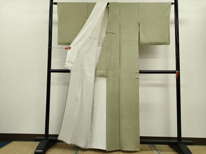 平和屋着物▽伝統工芸士　石塚幸生　江戸小紋　単衣　七宝花文　三越扱い　正絹　逸品　CABF3013ze