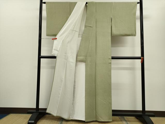 平和屋着物▽伝統工芸士　石塚幸生　江戸小紋　単衣　七宝花文　三越扱い　正絹　逸品　CABF3013ze