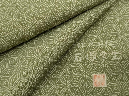 平和屋着物▽伝統工芸士　石塚幸生　江戸小紋　単衣　七宝花文　三越扱い　正絹　逸品　CABF3013ze