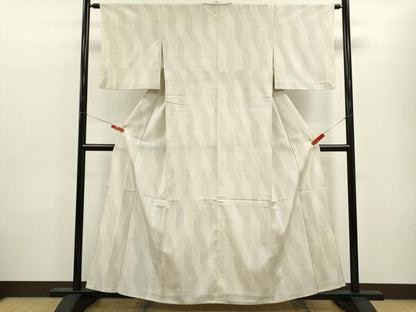 平和屋着物▽本塩沢　単衣　110亀甲　斜線亀甲文　正絹　逸品　CABF3016ze