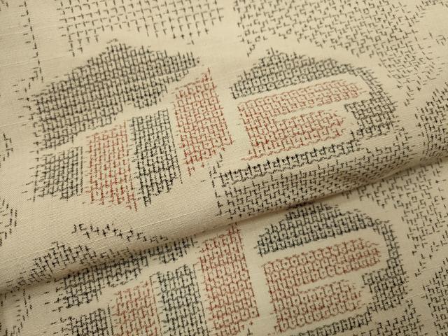 平和屋着物▽上質な紬　単衣　100亀甲　亀甲吉祥花文　正絹　逸品　CABF3017ze