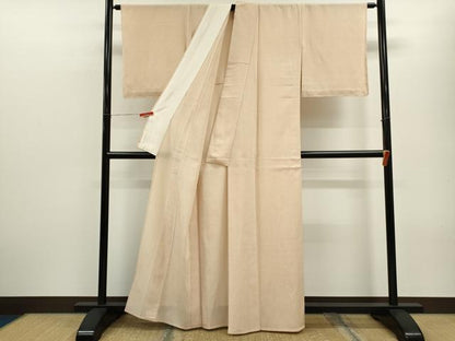 平和屋着物▽本塩沢　単衣　蚊絣　正絹　逸品　CABF3019ze