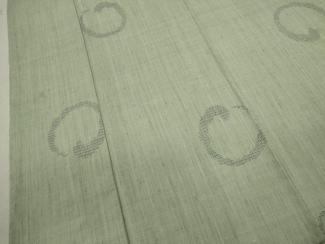 平和屋着物▽結城紬　単衣　80亀甲　飛び亀甲柄　丸文　飛び亀甲柄　正絹　逸品　CABF3021ze
