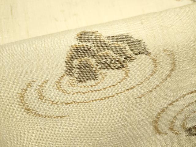 平和屋着物▽上質な紬　単衣　枯山水　正絹　逸品　CABF3022ze