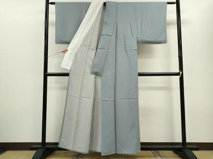 平和屋着物▽江戸小紋　単衣　伊勢の伝承文様　雪月花　反端付き　正絹　逸品　未使用　CABF3023ze