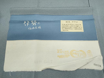 平和屋着物▽江戸小紋　単衣　伊勢の伝承文様　雪月花　反端付き　正絹　逸品　未使用　CABF3023ze