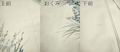 平和屋着物▽訪問着　単衣　手描き　草花文　正絹　逸品　未使用　CABF3025ze
