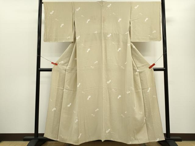 平和屋着物▽上質な小紋　単衣　瓢箪　正絹　逸品　CABF3026ze