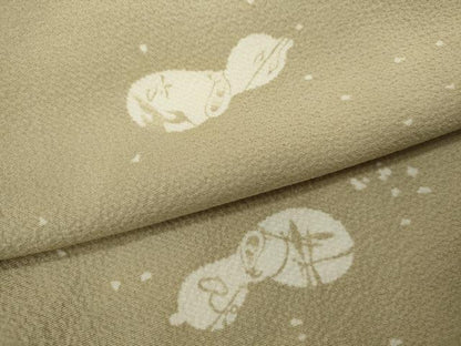 平和屋着物▽上質な小紋　単衣　瓢箪　正絹　逸品　CABF3026ze