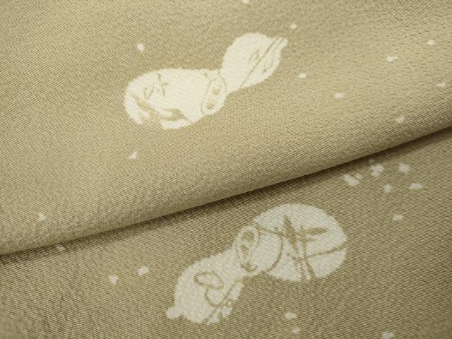 平和屋着物▽上質な小紋　単衣　瓢箪　正絹　逸品　CABF3026ze
