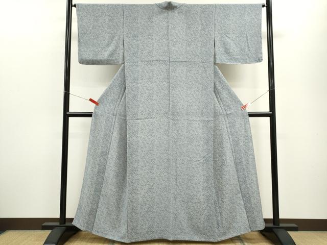 平和屋着物▽伝統工芸士　松井春男作　江戸小紋　単衣　雪輪重ね舞花文　正絹　逸品　未使用　CABF3029ze