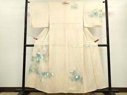 平和屋着物▽訪問着 単衣 枝花文 暈し染め 正絹 逸品 CABF3032ze