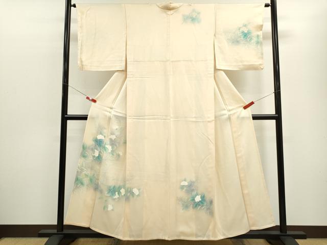 平和屋着物▽訪問着 単衣 枝花文 暈し染め 正絹 逸品 CABF3032ze