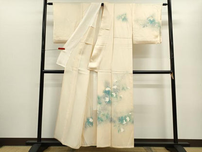 平和屋着物▽訪問着 単衣 枝花文 暈し染め 正絹 逸品 CABF3032ze