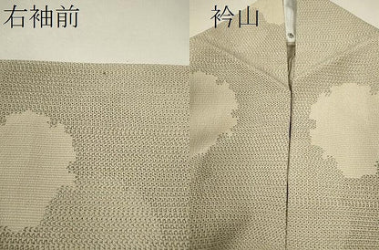 平和屋着物▽本塩沢　単衣　110亀甲　雪輪重ね　正絹　逸品　CABF3035ze
