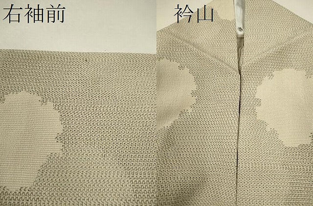 平和屋着物▽本塩沢　単衣　110亀甲　雪輪重ね　正絹　逸品　CABF3035ze