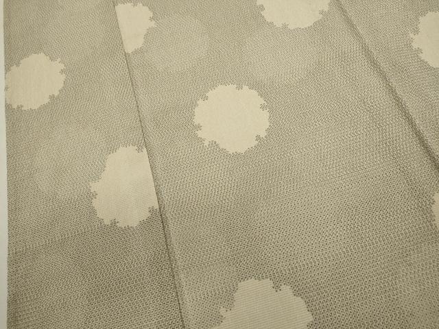 平和屋着物▽本塩沢　単衣　110亀甲　雪輪重ね　正絹　逸品　CABF3035ze