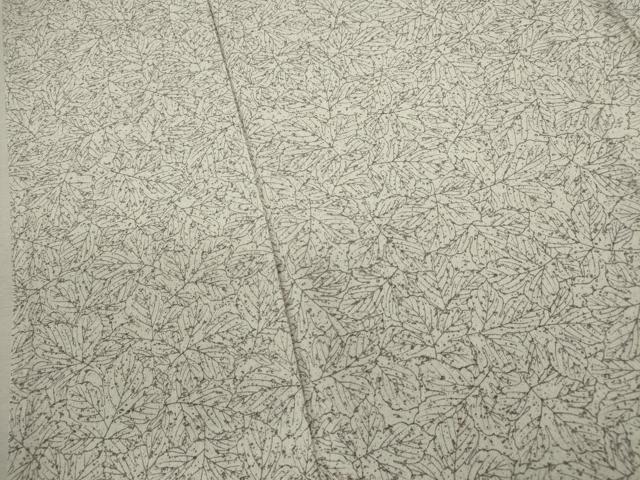 平和屋着物▽上質な小紋　単衣　葉尽くし　たたき染め　正絹　逸品　CABF3036ze