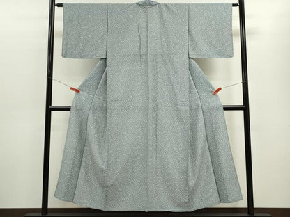 平和屋着物▽上質な小紋　単衣　更紗花唐草文　正絹　逸品　CABF3039ze