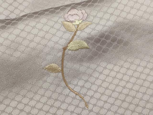 平和屋着物▽訪問着　単衣　駒刺繍　地紙重ね枝椿　暈し染め　金銀彩　ますいわ屋扱い　正絹　逸品　CABF3042ze